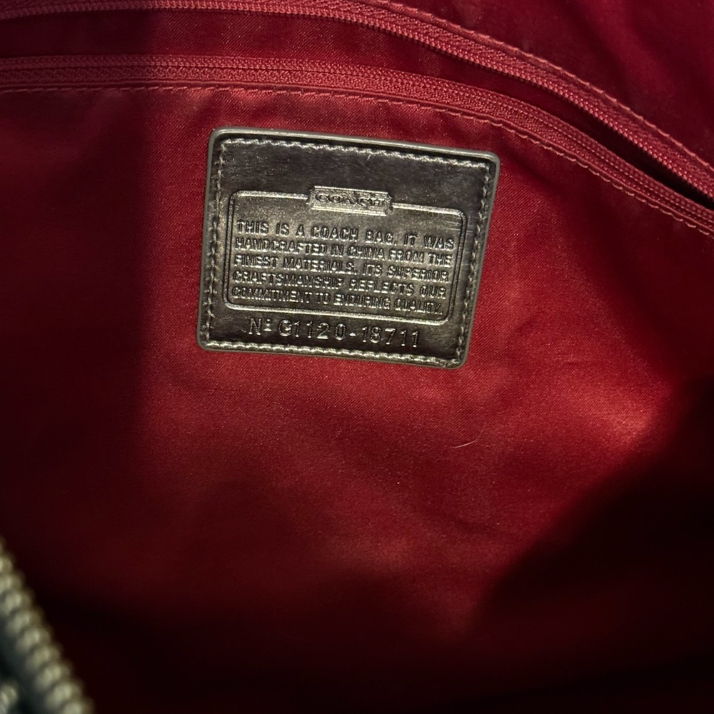Coach Poppy Black and Red Signature Handbag - Picture 5 of 8